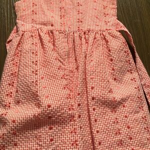 Bonnie Jean Pink Gingham Dress with Embroidered B